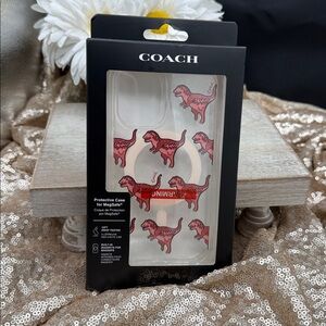 Coach iPhone 16 Case - Pink Dinosaur Design~REXY